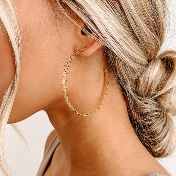 The House Of Gentry Jewelry - Gold Star Hoop Earrings